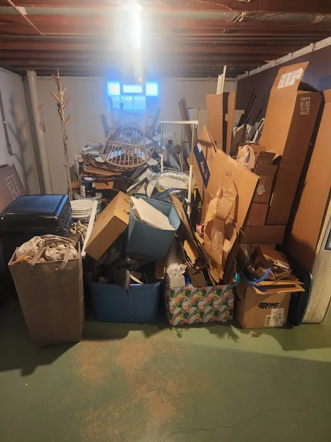 Roll-off dumpster container at job site for 20 Yard Dumpster Rental in South Beloit